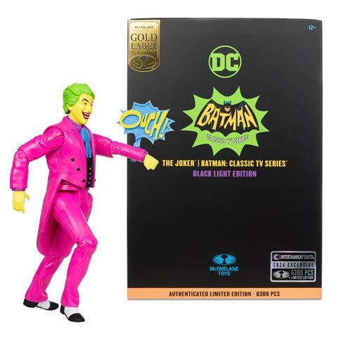 ToyShnip McFarlane Toys DC Retro The Joker Batman: Classic TV Series Black Light Gold Label 6-Inch Action Figure -