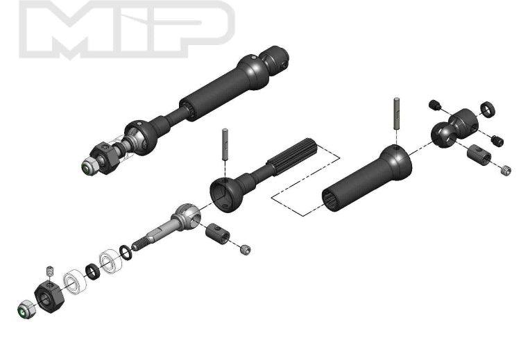 MIP 18140 X-Duty CVD Drive Kit Rear 87mm to 112mm Traxxas Slash Rally Stampede