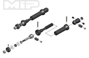 MIP 18140 X-Duty CVD Drive Kit Rear 87mm to 112mm Traxxas Slash Rally Stampede