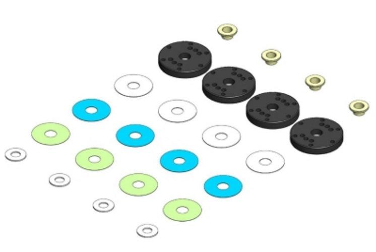 MIP 19030 Bypass1 Pistons 6-Hole Set 16mm TLR 1/8th Scale Vehicles