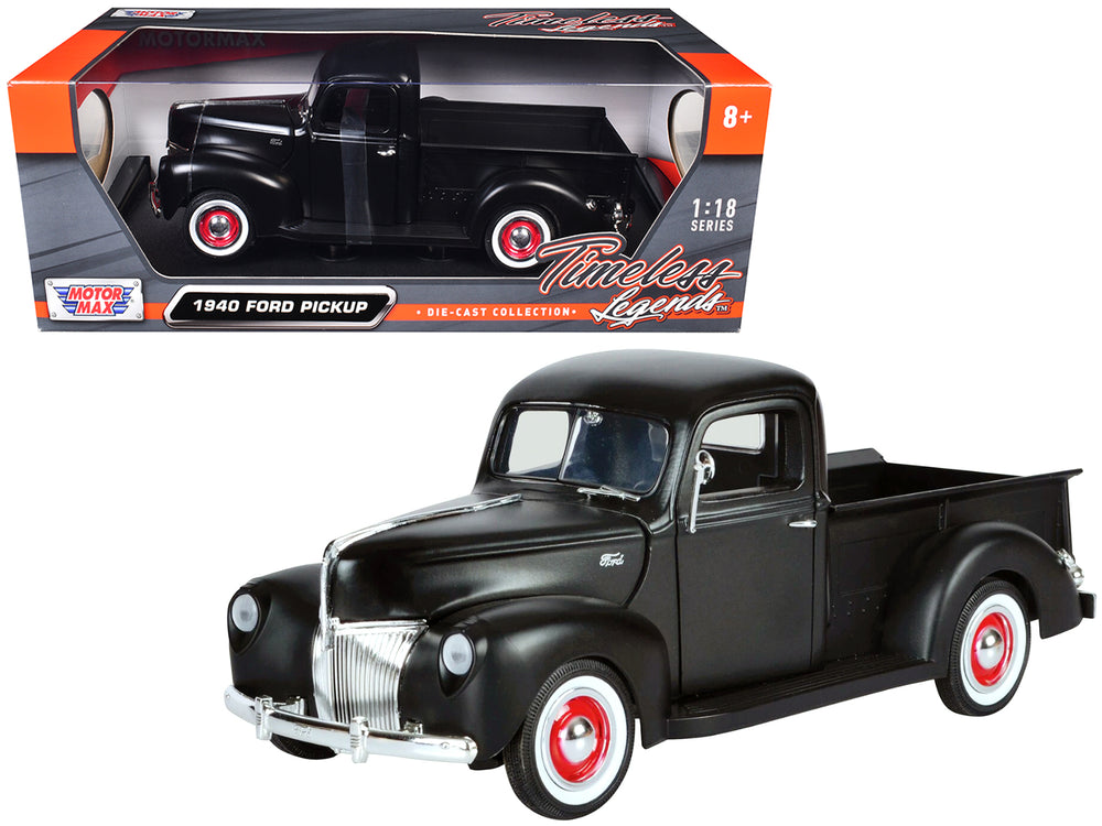 1940 Ford Pickup Matt Black 1/18 Diecast Model Car by Motormax — physical