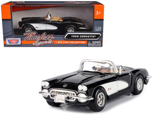 1959 Chevrolet Corvette Black 1/24 Diecast Model Car by Motormax — physical