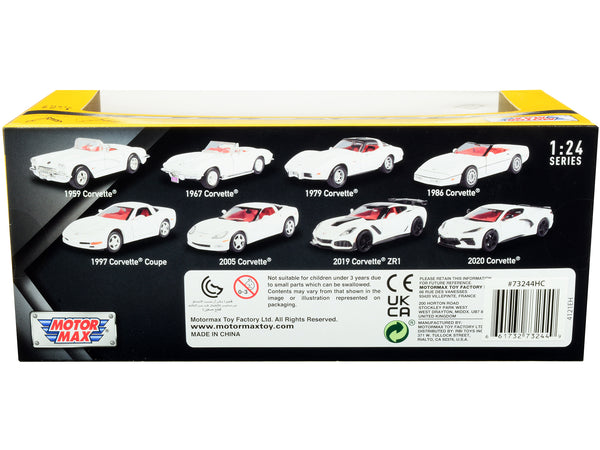 1967 Chevrolet Corvette C2 Convertible White with Red Interior "History of Corvette" Series 1/24 Diecast Model Car by Motormax
