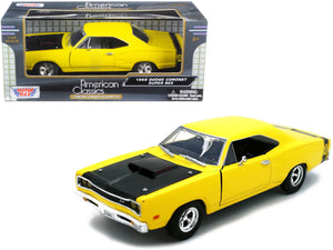 1969 Dodge Coronet Super Bee Yellow 1/24 Diecast Car Model by Motormax — physical