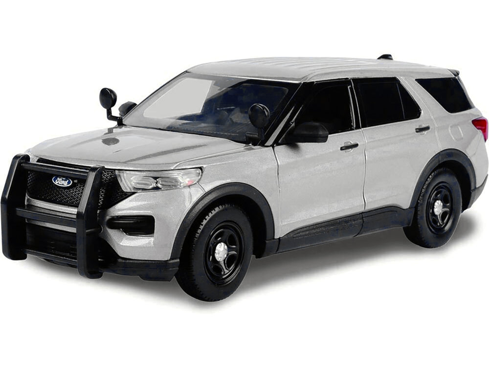 2022 Ford Police Interceptor Utility Unmarked Slick-Top Silver 1/24 Diecast Model Car by Motormax