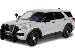 2022 Ford Police Interceptor Utility Unmarked Slick-Top Silver 1/24 Diecast Model Car by Motormax