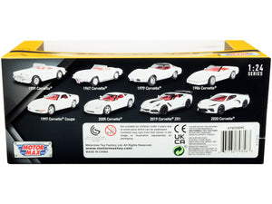 2019 Chevrolet Corvette C7 ZR1 White and Black with Red Interior "History of Corvette" Series 1/24 Diecast Model Car by Motormax