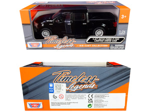 2019 Ford F-150 Limited Crew Cab Pickup Truck Black 1/24-1/27 Diecast Model Car by Motormax
