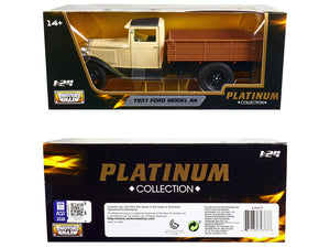 1931 Ford Model AA Pickup Truck Cream and Black "Platinum Collection" Series 1/24 Diecast Model Car by Motormax
