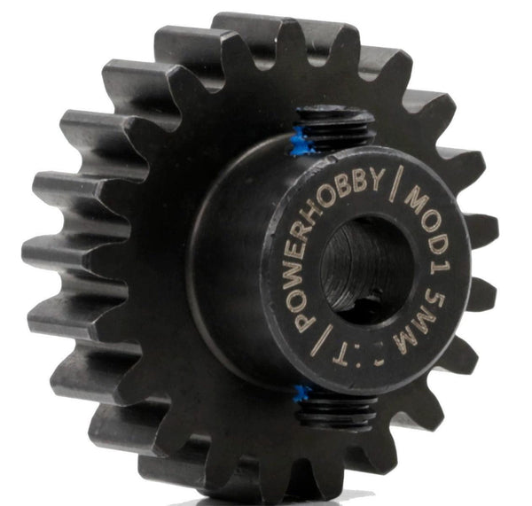 Powerhobby Hardened Steel 18T Mod1 5mm Pinion Gear Mod 1 Speed Run / Drag Racing — Mod 1 Pinion