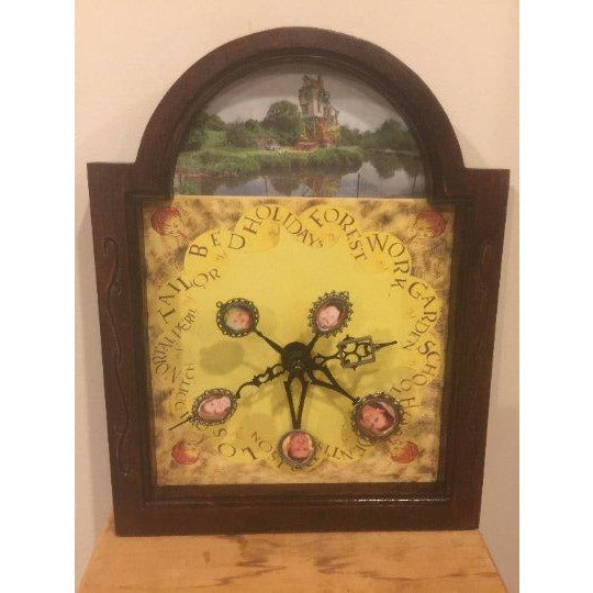 Magical Wood Family Clock With Custom Photos