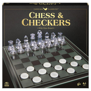 Little Shop of Magic Clear Chess and Checkers Set with Glass Gameboard — Board Game