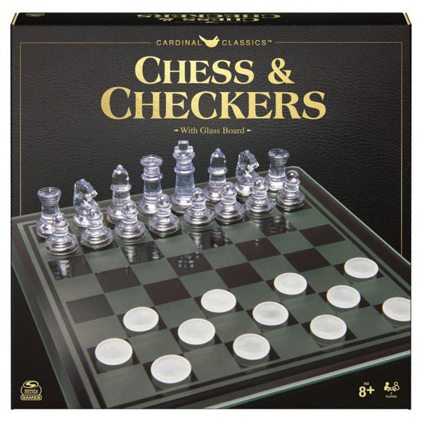 Little Shop of Magic Clear Chess and Checkers Set with Glass Gameboard — Board Game