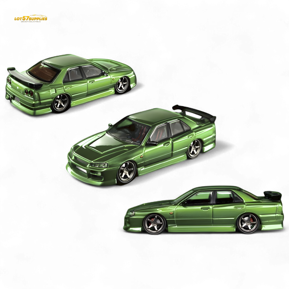 Mortal ER34 SKYLINE URAS Transparent Metallic Green 1:64