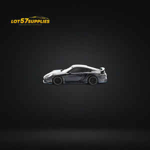 (Pre-Order) PopRace Porsche 992 Stinger GTR Carbon Edition - Carbon Grey Blue Line 1:64