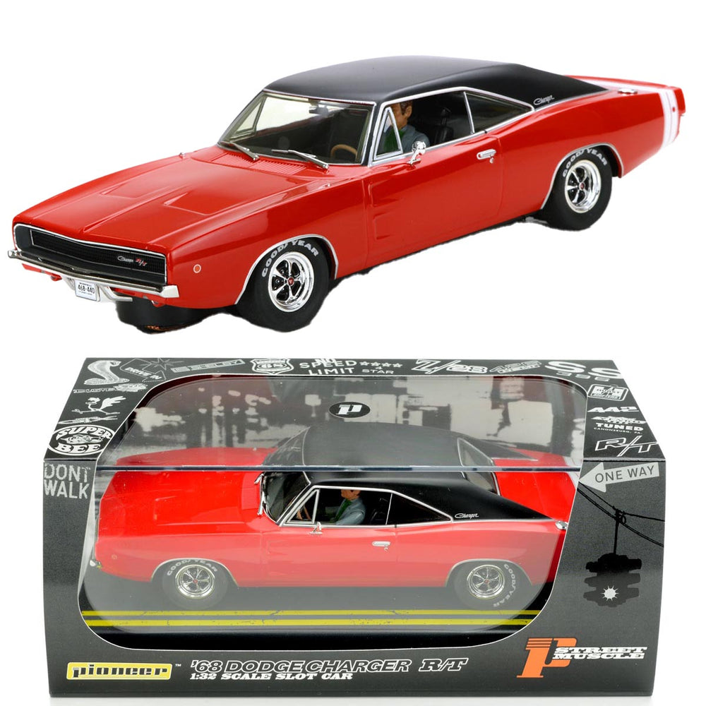 Pioneer 1968 Dodge Charger Hemi 426 Red P159 1/32 slot Car for Scaelxtric DPR