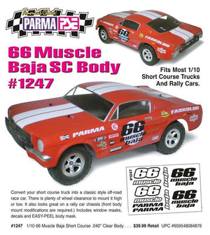 Parma 1247 1/10 Parma '66 Muscle Baja Short Course Drag Clear Body