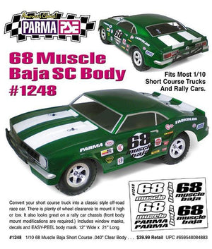 Parma 1248 1/10 Parma '68 Muscle Baja Short Course Drag Clear Body