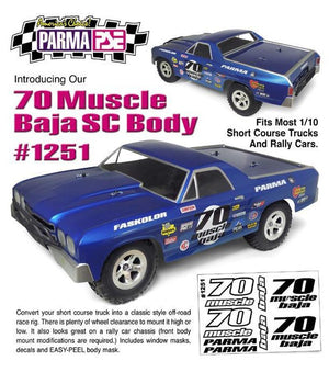 Parma 1251 1/10 Parma '70 Muscle Baja Short Course Clear Body