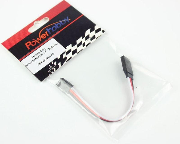 Powerhobby 4" Heavy Duty Servo Extension Wire Futaba Connector J 20AWG