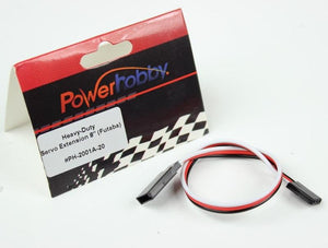Powerhobby 8" Heavy Duty Servo Extension Wire Futaba Connector J 20AWG