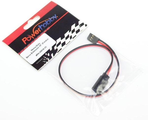 Powerhobby 10" Heavy Duty Servo Extension Wire Futaba Connector J 20AWG