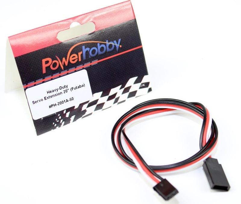 Powerhobby 20" Heavy Duty Servo Extension Wire Futaba Connector J 20AWG