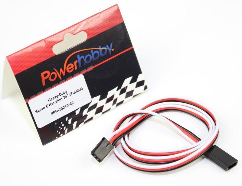 Powerhobby 24" Heavy Duty Servo Extension Wire Futaba Connector J 20AWG