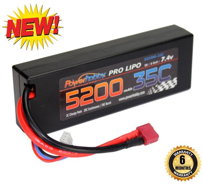 Powerhobby 2s 7.4v 5200mah 35c Lipo Battery w Deans Plug 2-Cell