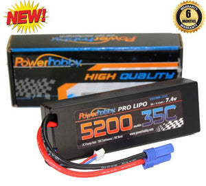 Powerhobby 2s 7.4v 5200mah 35c Lipo Battery w EC5 Plug 2-Cell