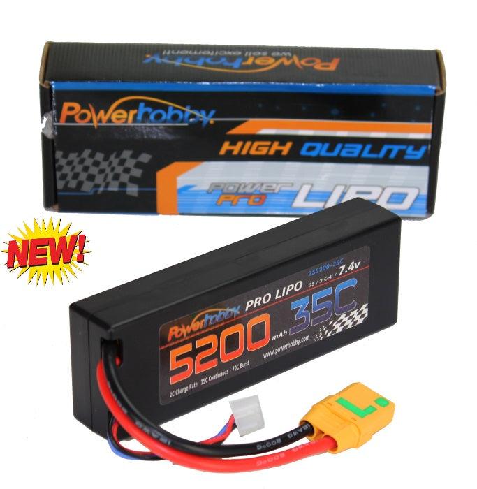 Powerhobby 2s 7.4v 5200mah 35c Lipo Battery w XT90 Plug 2-Cell
