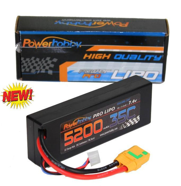 Powerhobby 2s 7.4v 5200mah 35c Lipo Battery w XT90 Plug 2-Cell