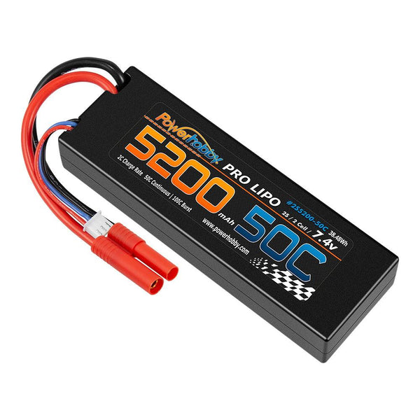 Powerhobby 2S 7.4V 5200mah 50C Lipo Battery w REDCAT 4.0mm Plug