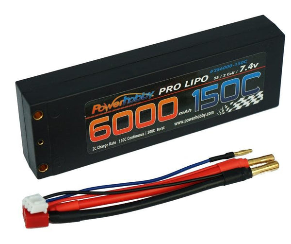 Powerhobby XTREME 2S 7.4V 6000mAh 150C-300C Lipo Battery w Bullet Deans 2-Cell