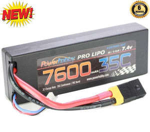 Powerhobby 2s 7.4v 7600mah 35c Lipo Battery w XT60 Plug + Adapter