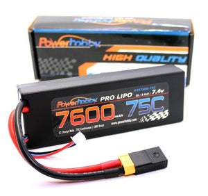 Powerhobby 2s 7.4v 7600mah 75c Lipo Battery w XT60 Plug + Adapter