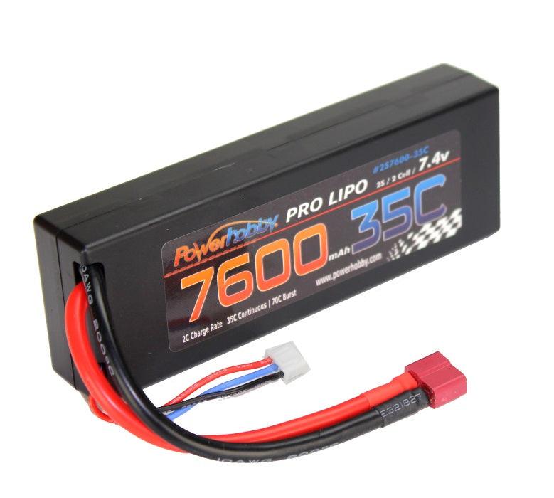 Powerhobby 2s 7.4v 7600mah 35c Lipo Battery w Deans Plug 2-Cell