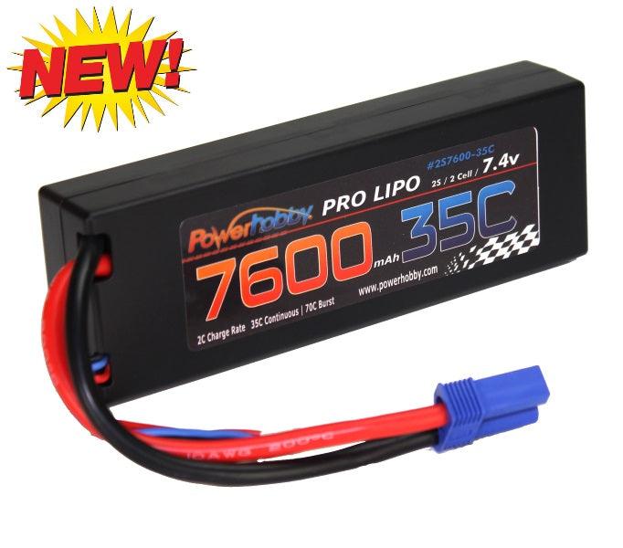 Powerhobby 2s 7.4v 7600mah 35c Lipo Battery w EC5 Plug 2-Cell