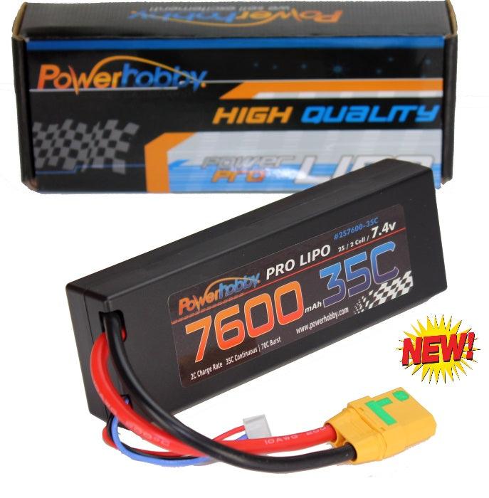 Powerhobby 2s 7.4v 7600mah 35c Lipo Battery w XT90 Plug 2-Cell