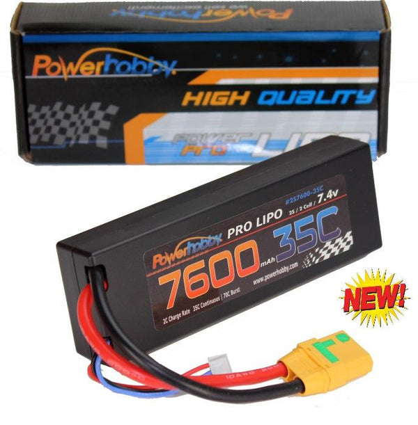 Powerhobby 2s 7.4v 7600mah 35c Lipo Battery w XT90 Plug 2-Cell