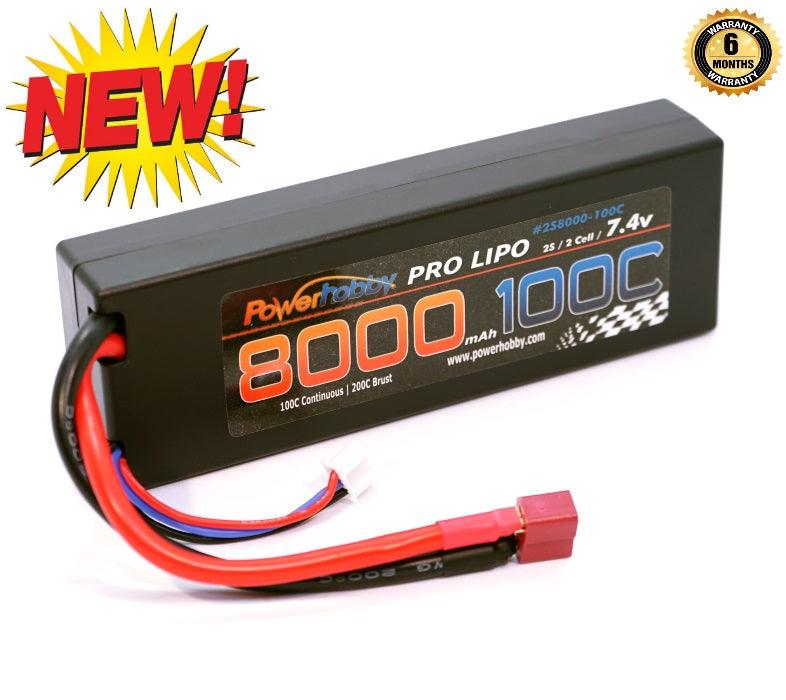Powerhobby 2s 7.4V 8000mah 100c-200C Lipo Battery W Deans Plugs