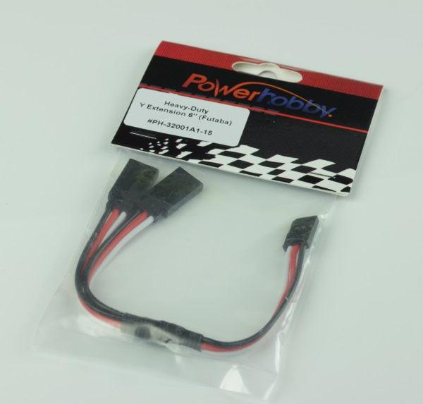 Powerhobby 6" Heavy Duty Y Servo Extension / Harness Futaba Connector