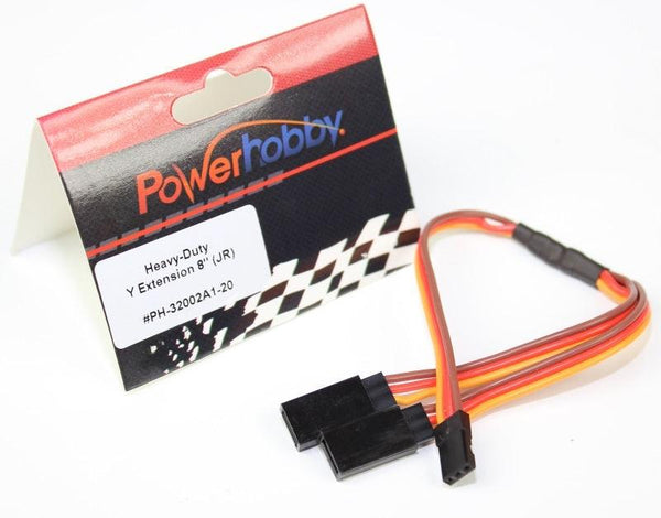 Powerhobby 8" Heavy Duty Y Servo Extension / Harness JR / Spektrum Connector