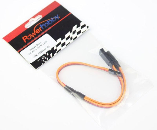 Powerhobby 8" Heavy Duty Y Servo Extension / Harness JR / Spektrum Connector