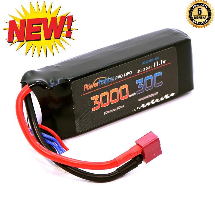 Powerhobby 3S 11.1V 3000mAh 30C Lipo Battery w Deans Plug