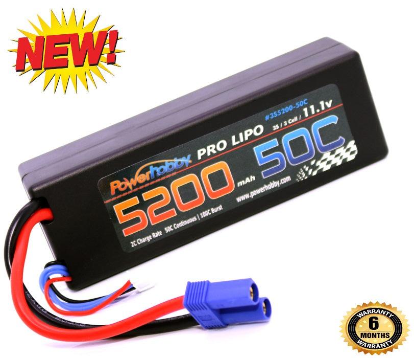 Powerhobby 3S 11.1V 5200mAh 50C Lipo Battery w EC5 Plug 3-Cell Hard Case