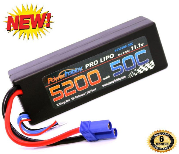 Powerhobby 3S 11.1V 5200mAh 50C Lipo Battery w EC5 Plug 3-Cell Hard Case