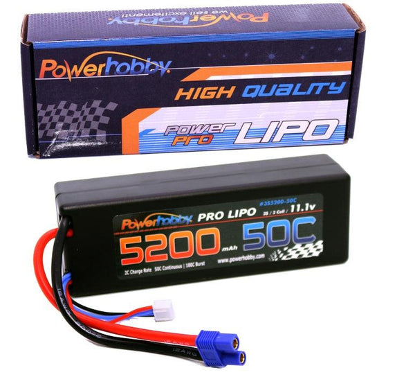 Powerhobby 3S 11.1V 5200mAh 50C Lipo Battery w EC5 Plug 3-Cell Hard Case