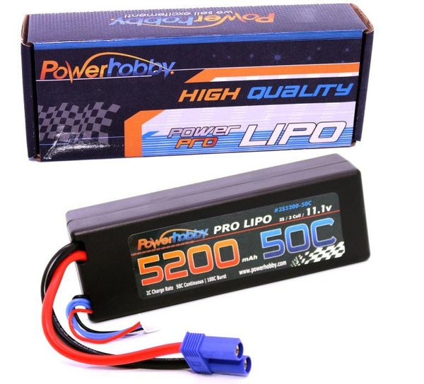 Powerhobby 3S 11.1V 5200mAh 50C Lipo Battery w EC5 Plug 3-Cell Hard Case