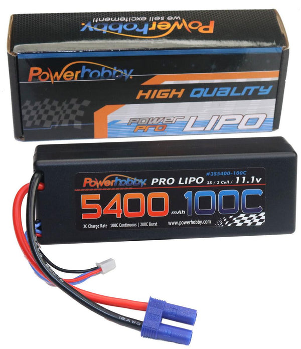 Powerhobby 3s 11.1v 5400mah 100c Lipo Battery w EC5 Plug Hardcase